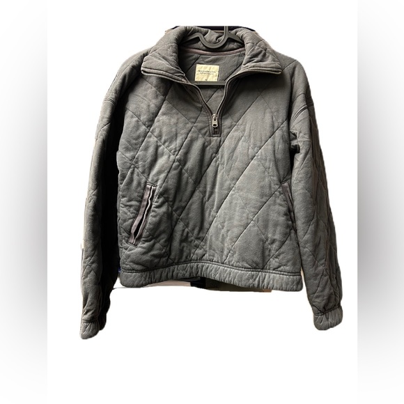 Abercrombie & Fitch Sweatshirt XS Quilted Gray 1/4 Zip Pullover Mock neck - Picture 1 of 4